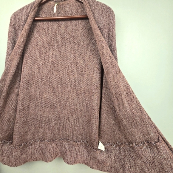 FREE PEOPLE Motions Open Dolman Sleeve Cardigan Sweater Burgundy Womens Size M - Picture 5 of 12